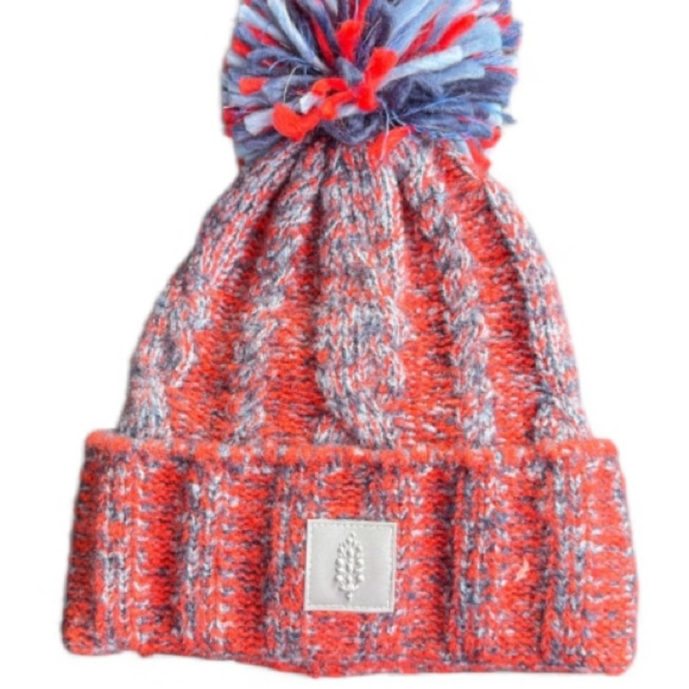 FP MOVEMENT hat Pom party Beanie Blue orange combo free People reflective NEW - Picture 1 of 7